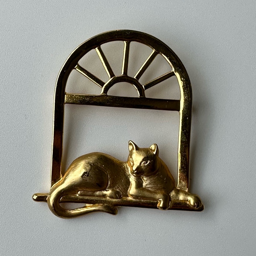VTG JJ Jonette Cat Pin Brooch
